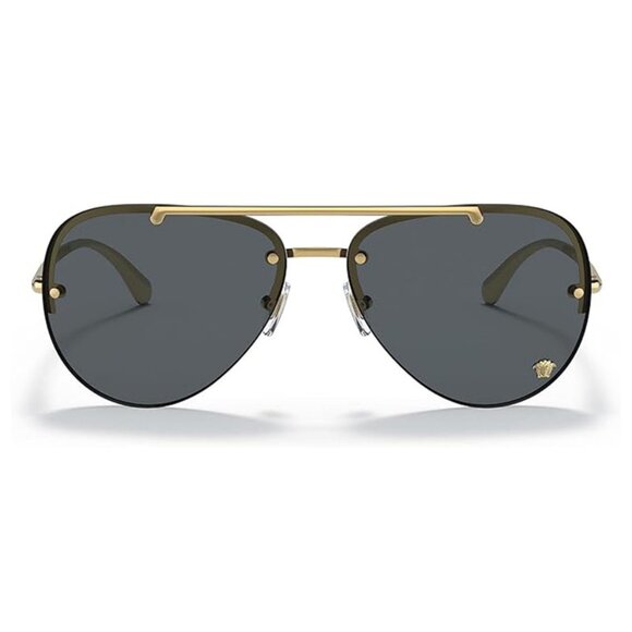 NEW VERSACE AVIATOR WOMEN VE2231 100287 SUNGLASSES MOD 2231 1002/87 GOLD GREY - Picture 2 of 3